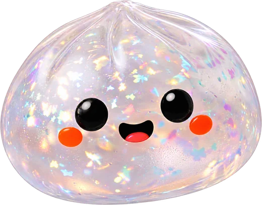 Holographic glitter dumpling squishy
