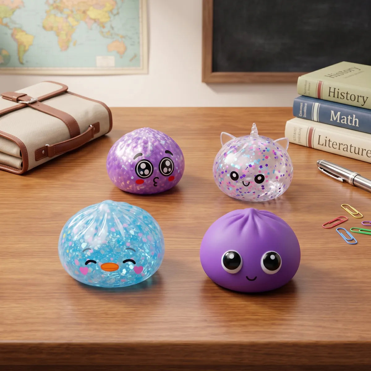 Starter Back to School Dumpling Squishy Set 4 Pieces — squishy dumpling toy
