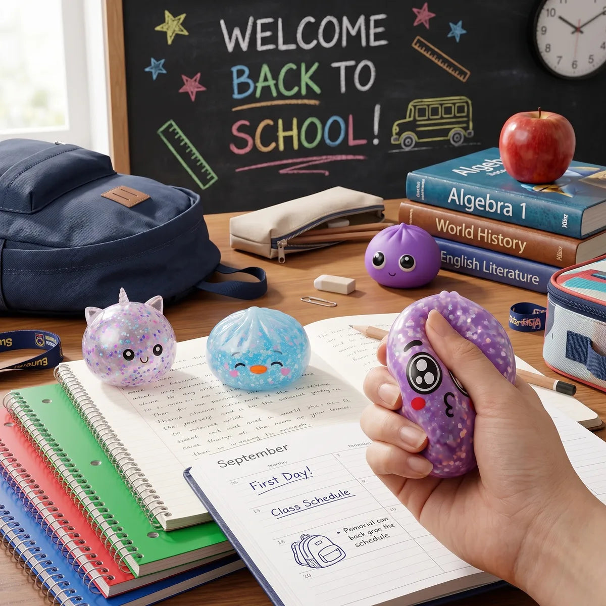 Starter Back to School Dumpling Squishy Set 4 Pieces — squishy dumpling toy