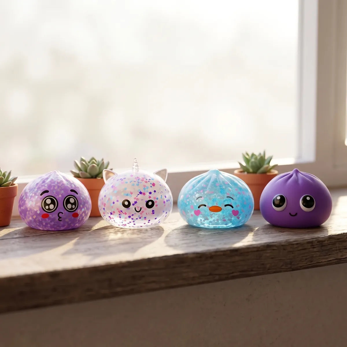 Starter Back to School Dumpling Squishy Set 4 Pieces — squishy dumpling toy