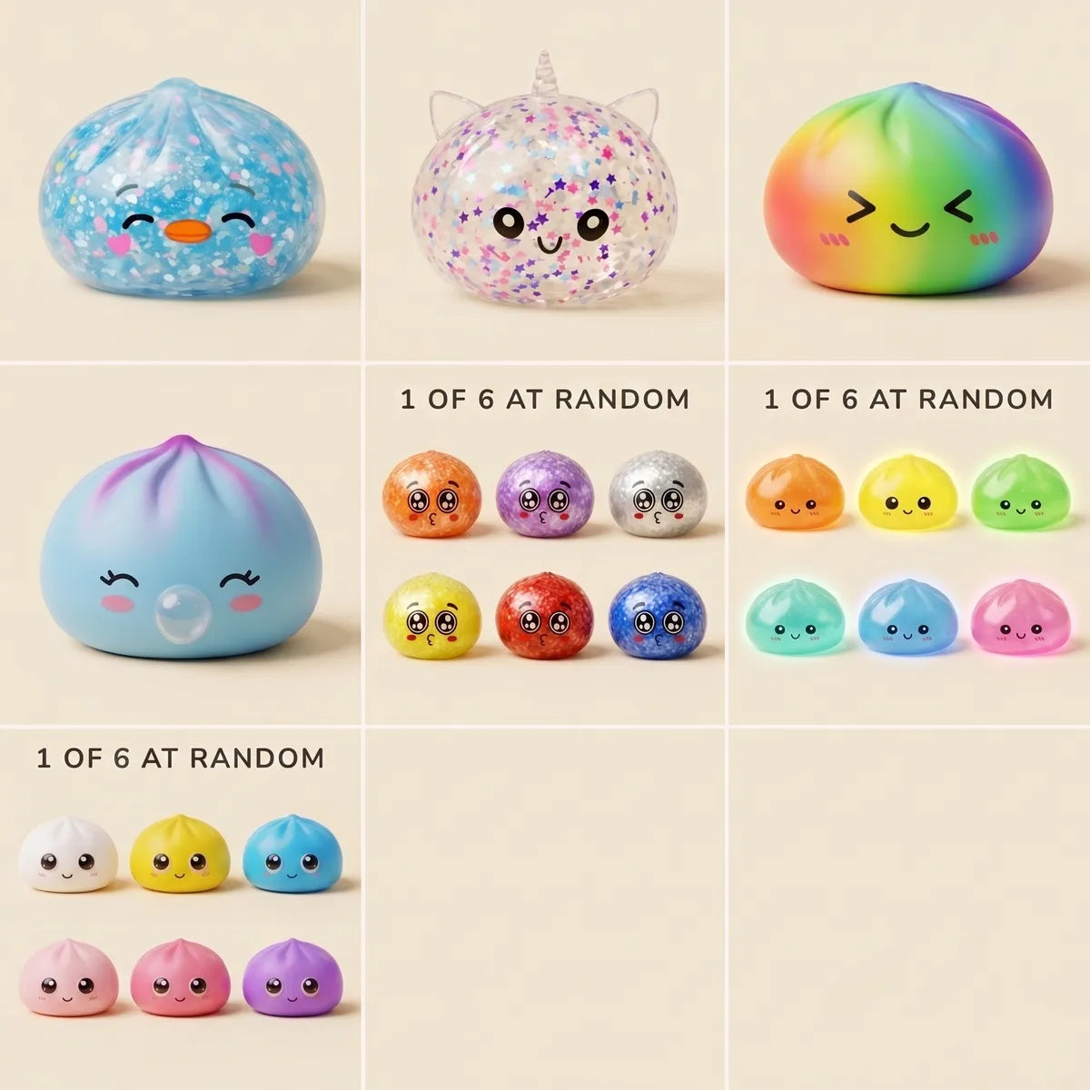 XXL Back to School Dumpling Squishy Set 7 Pieces — squishy dumpling toy
