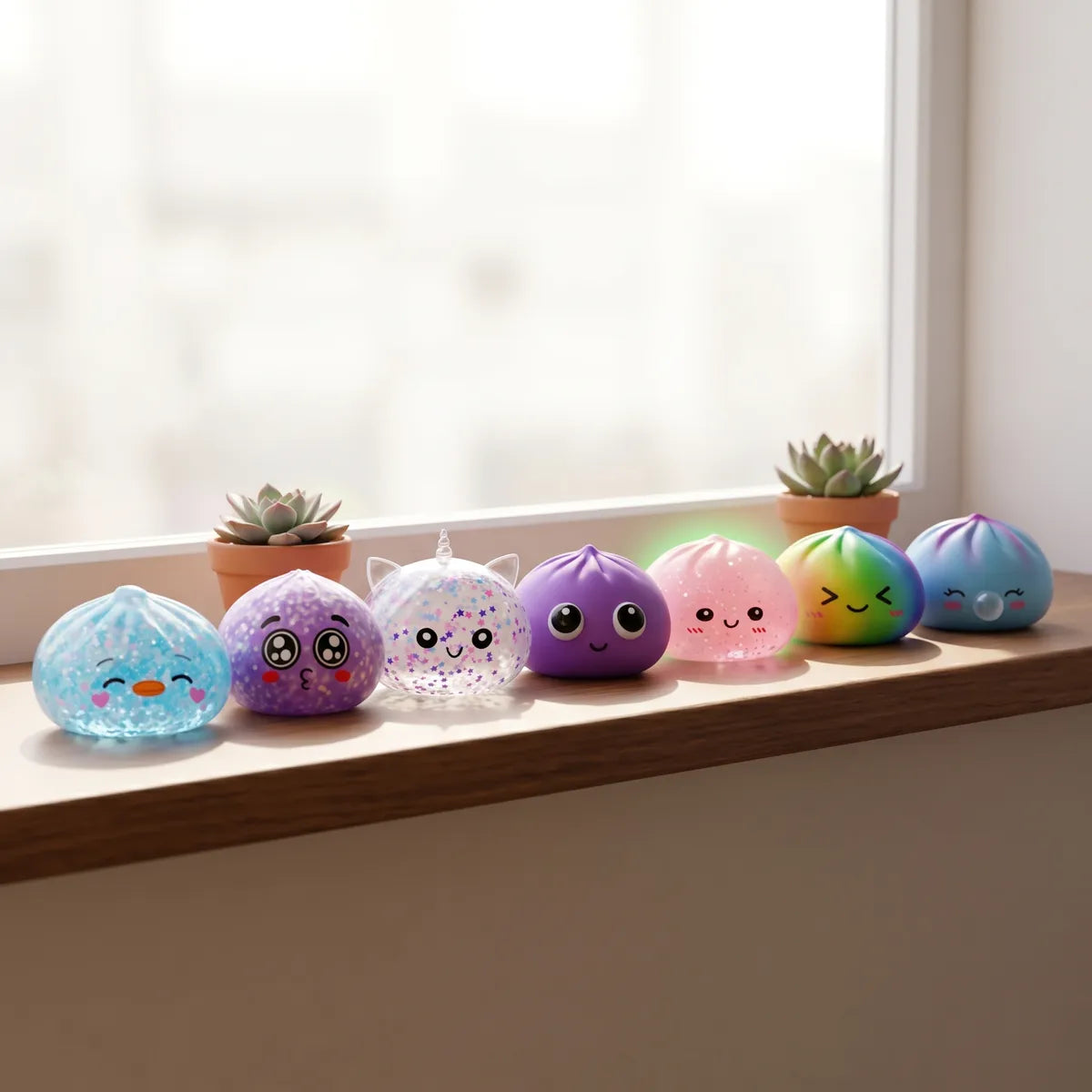 XXL Back to School Dumpling Squishy Set 7 Pieces — squishy dumpling toy