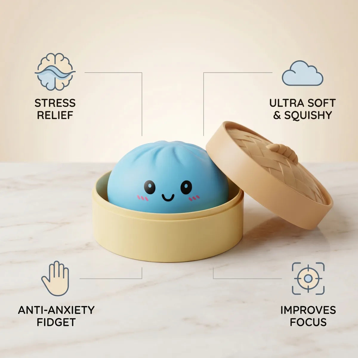 Ocean Blue Dumpling Squishy — squishy dumpling toy