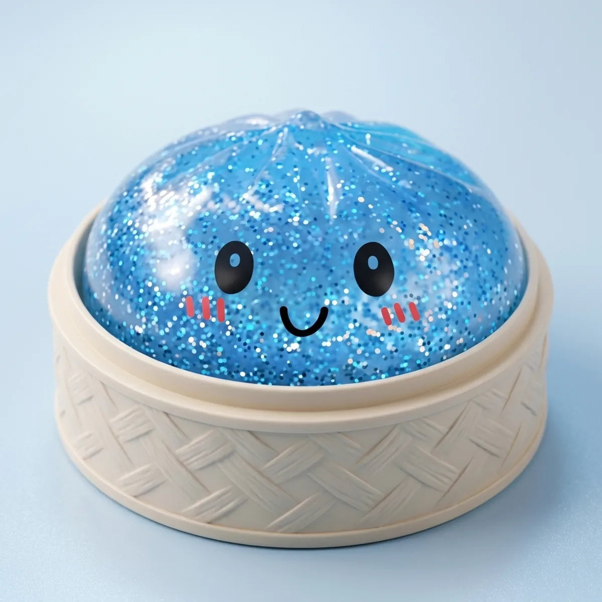 Calm Blue Glitter Dumpling Squishy — squishy dumpling toy