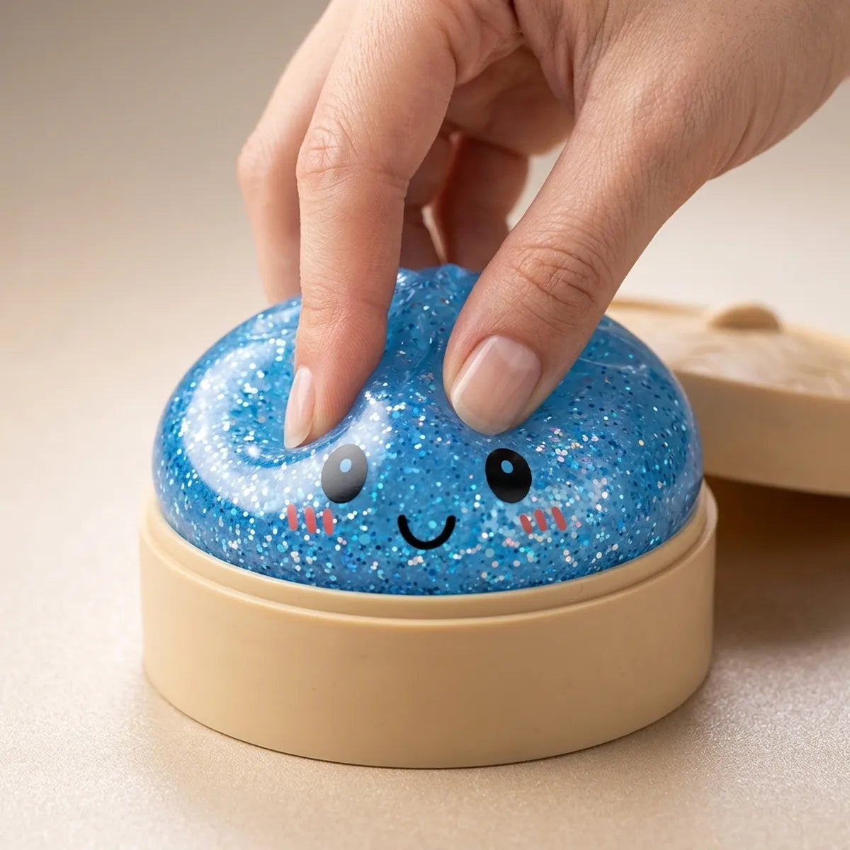 Calm Blue Glitter Dumpling Squishy — squishy dumpling toy