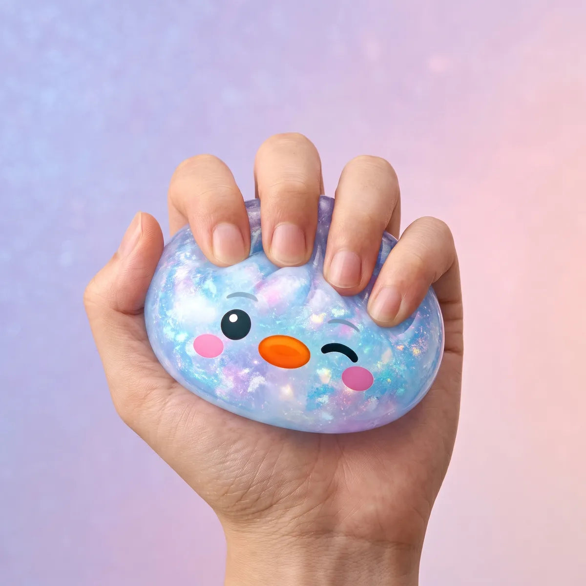 Galaxy Blue Penguin Dumpling Squishy — squishy dumpling toy