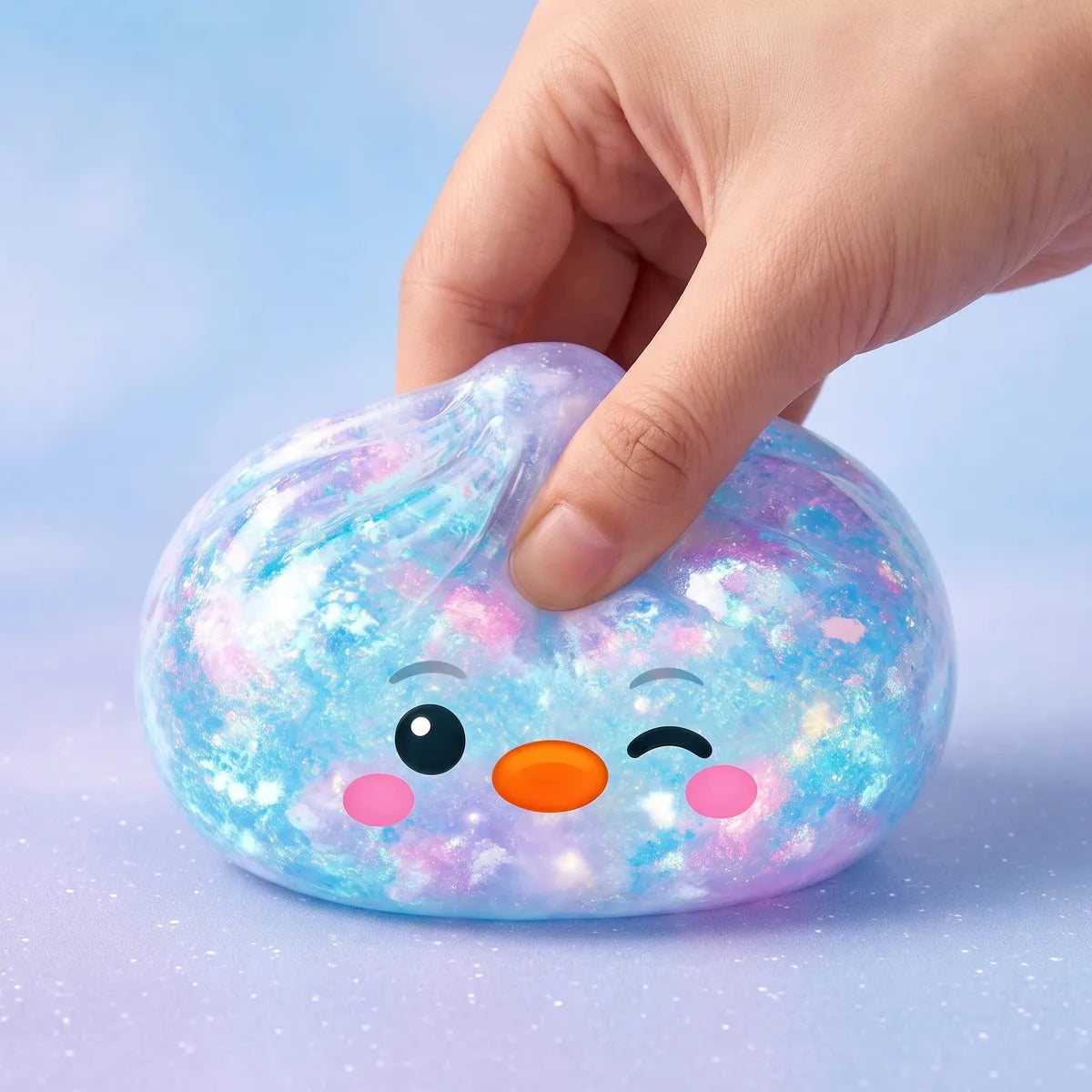 Galaxy Blue Penguin Dumpling Squishy — squishy dumpling toy