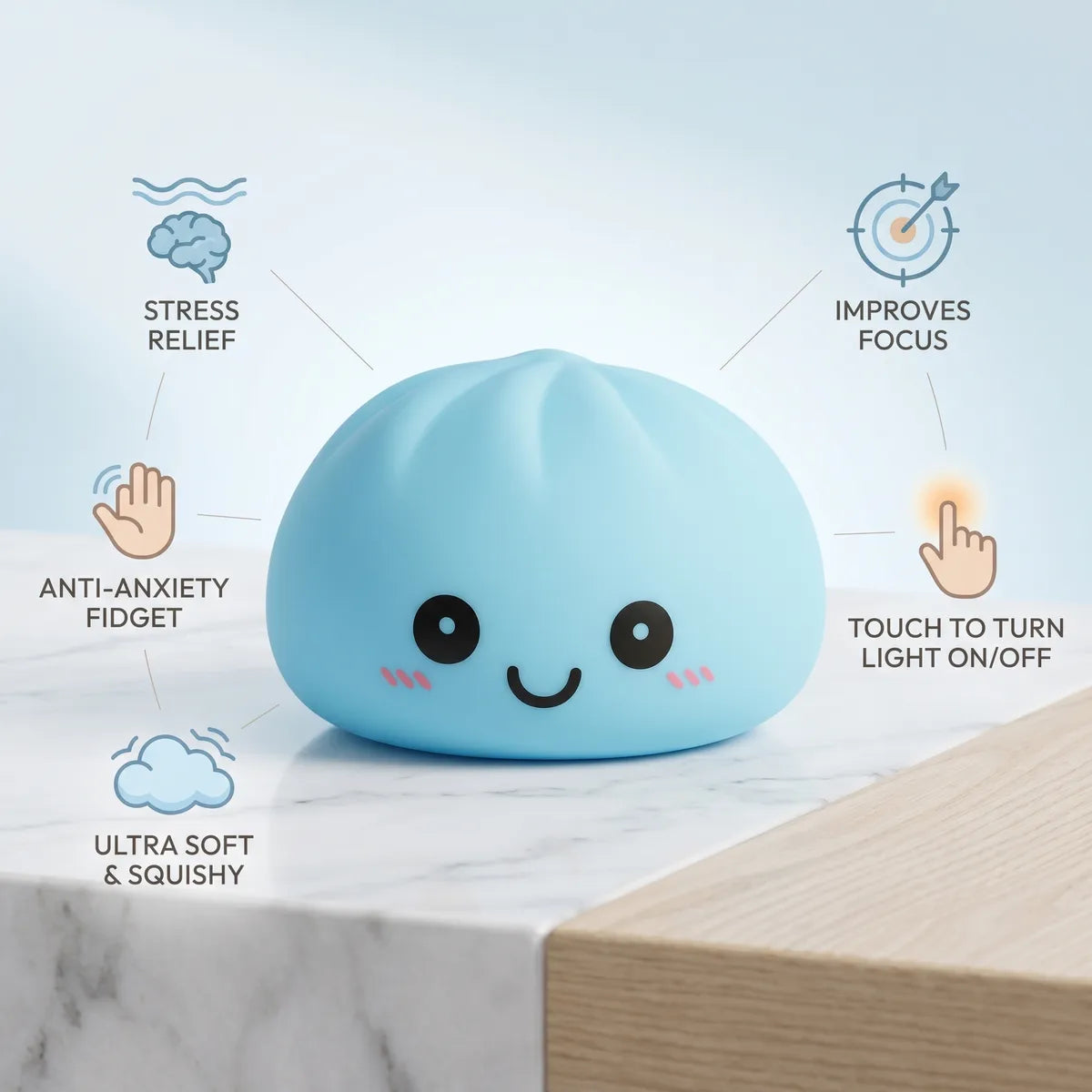 Aurora Blue Squishy Dumpling Light — squishy dumpling toy