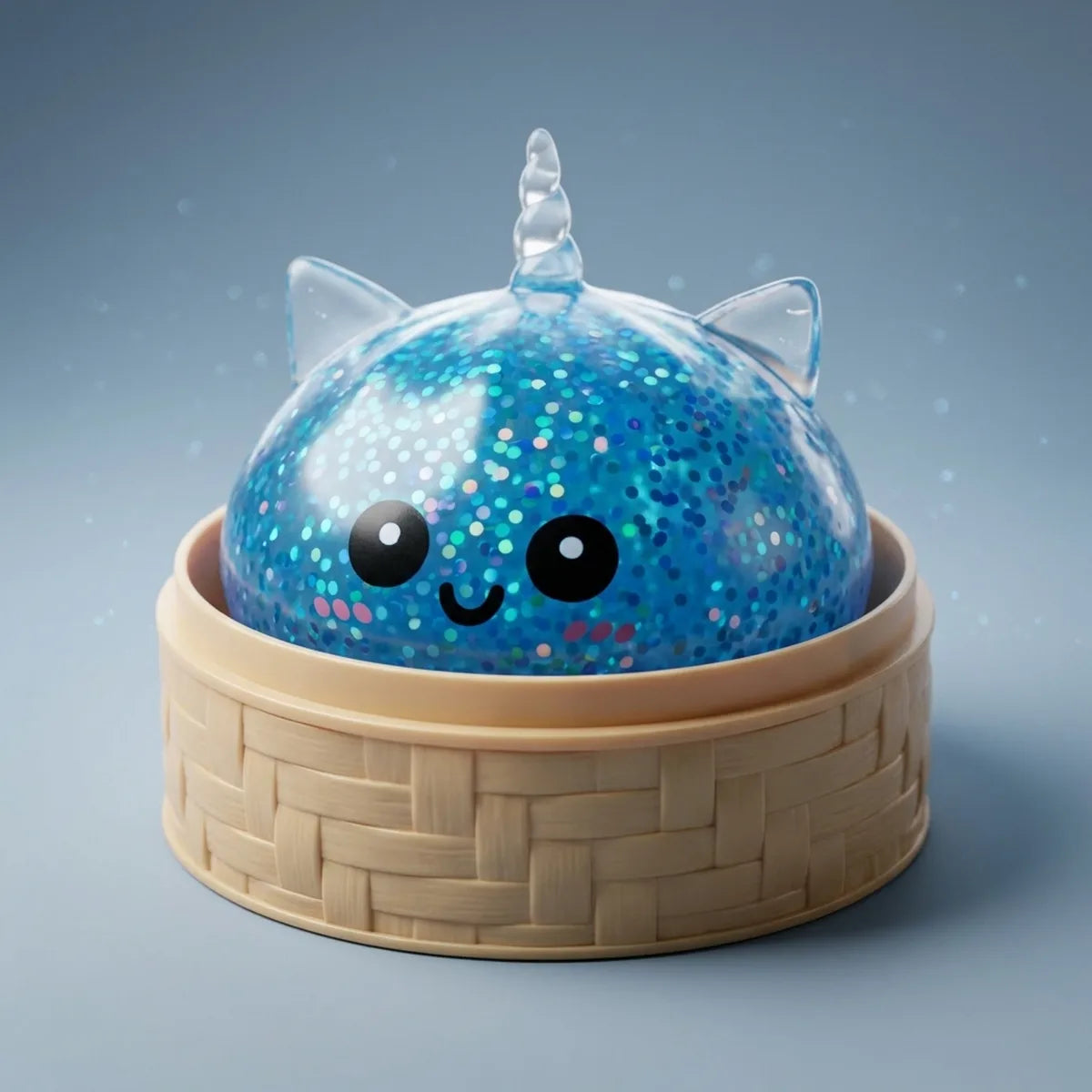 Sapphire Blue Unicorn Glitter Dumpling Squishy — squishy dumpling toy