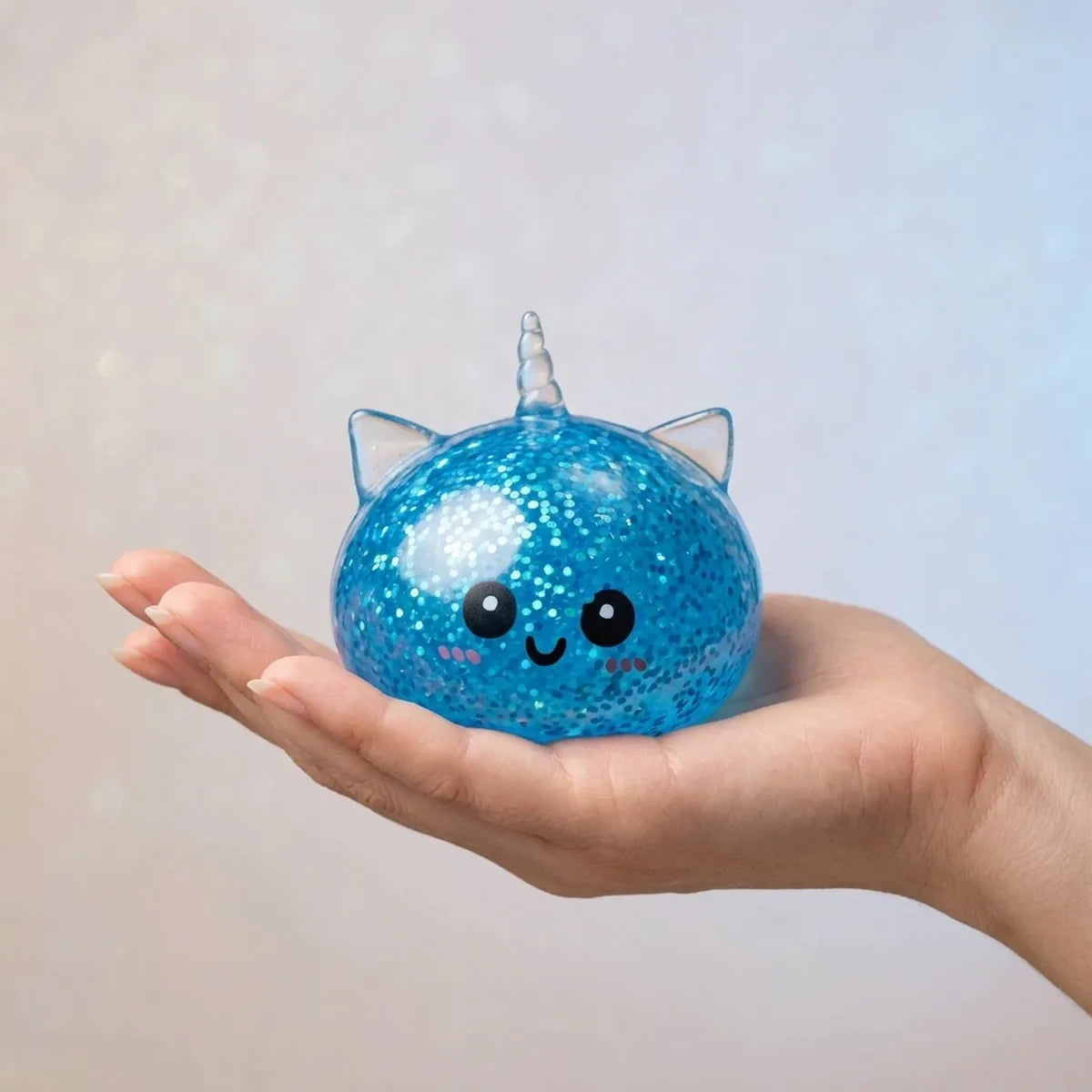 Sapphire Blue Unicorn Glitter Dumpling Squishy — squishy dumpling toy