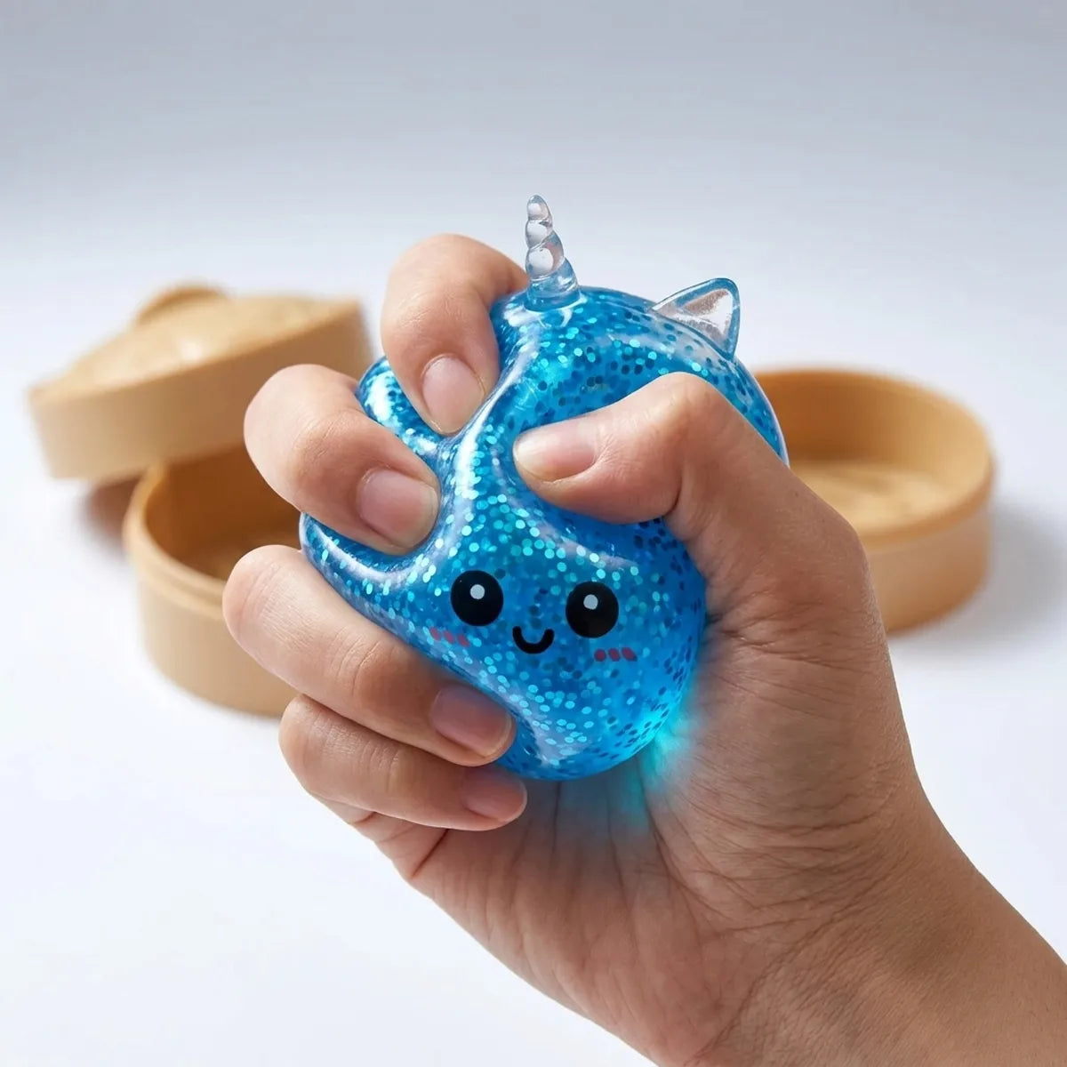Sapphire Blue Unicorn Glitter Dumpling Squishy — squishy dumpling toy