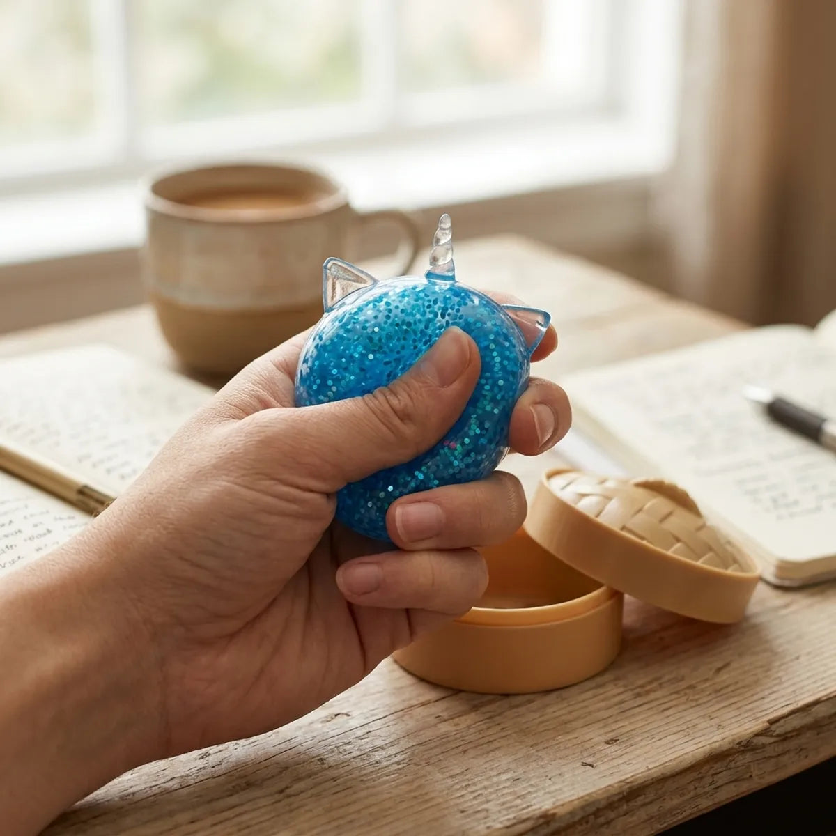 Sapphire Blue Unicorn Glitter Dumpling Squishy — squishy dumpling toy