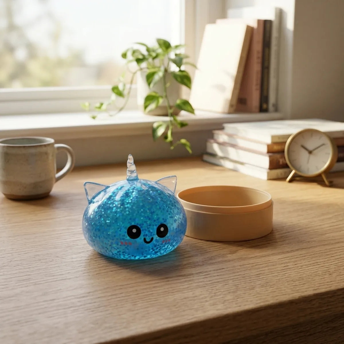 Sapphire Blue Unicorn Glitter Dumpling Squishy — squishy dumpling toy