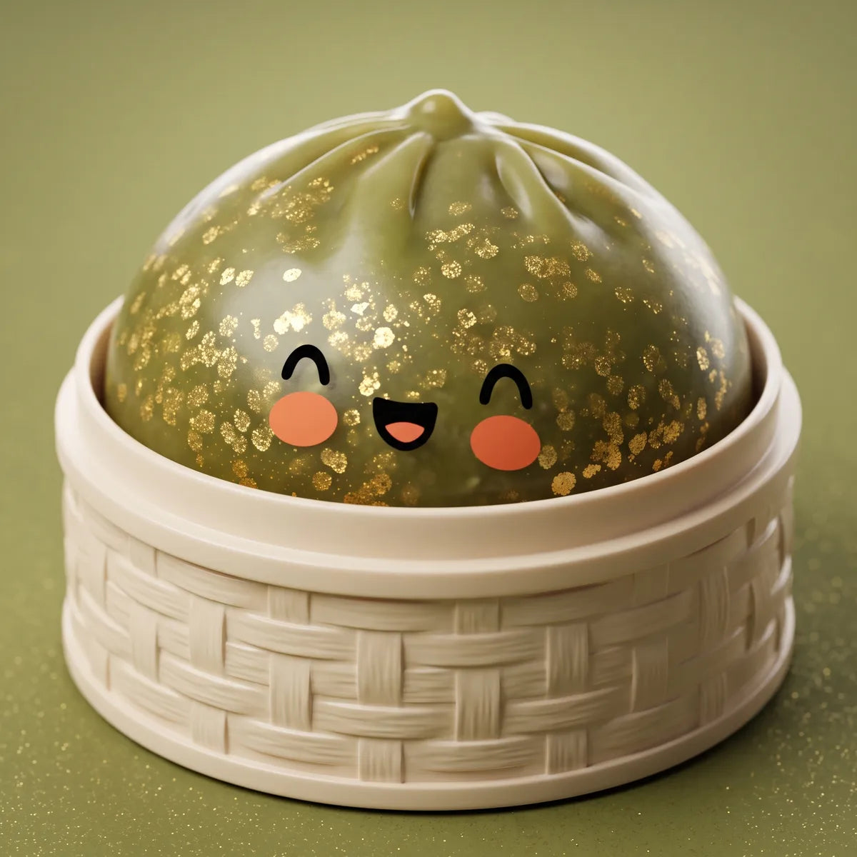 Emerald Dark Green Sparkle Dumpling Squishy — squishy dumpling toy
