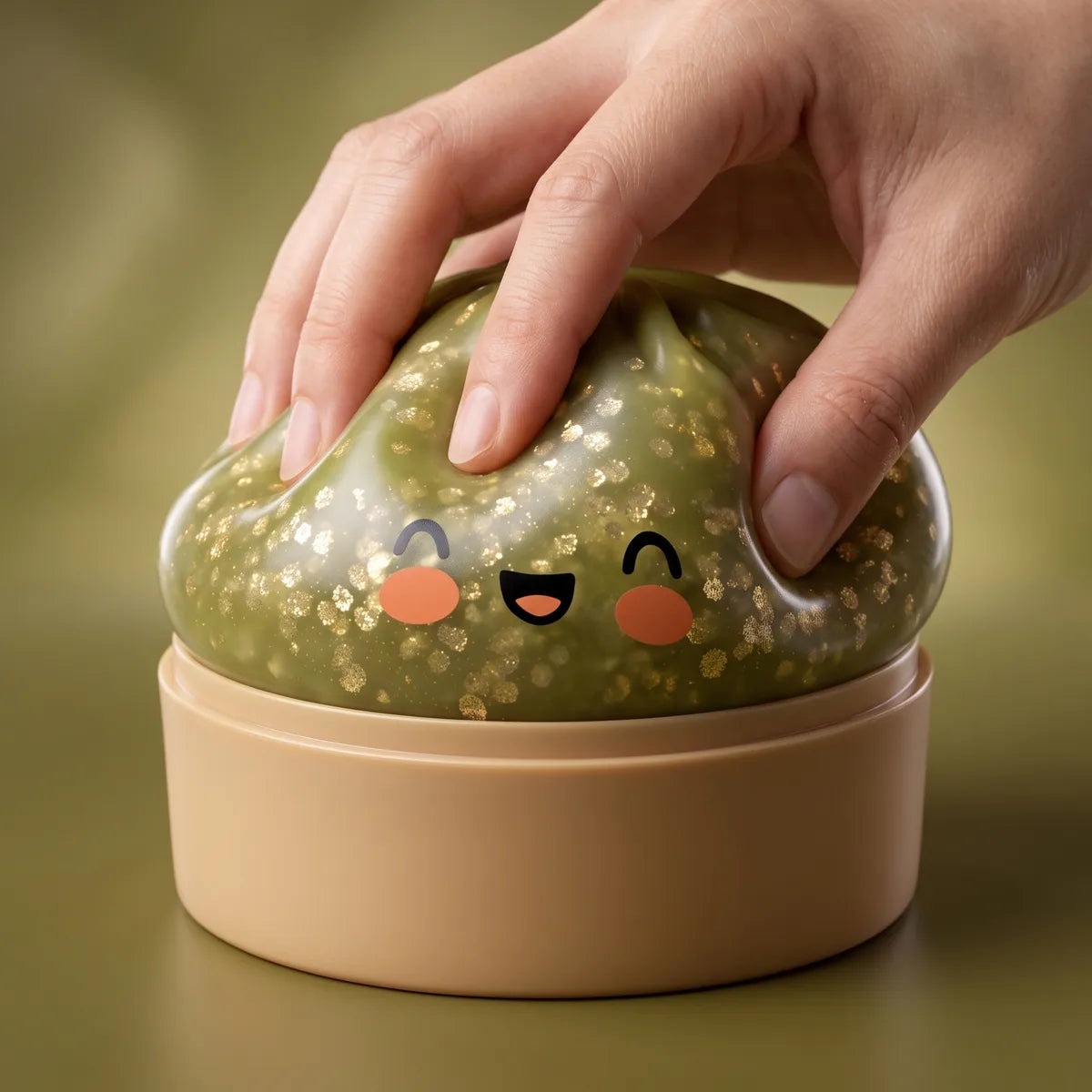 Emerald Dark Green Sparkle Dumpling Squishy — squishy dumpling toy
