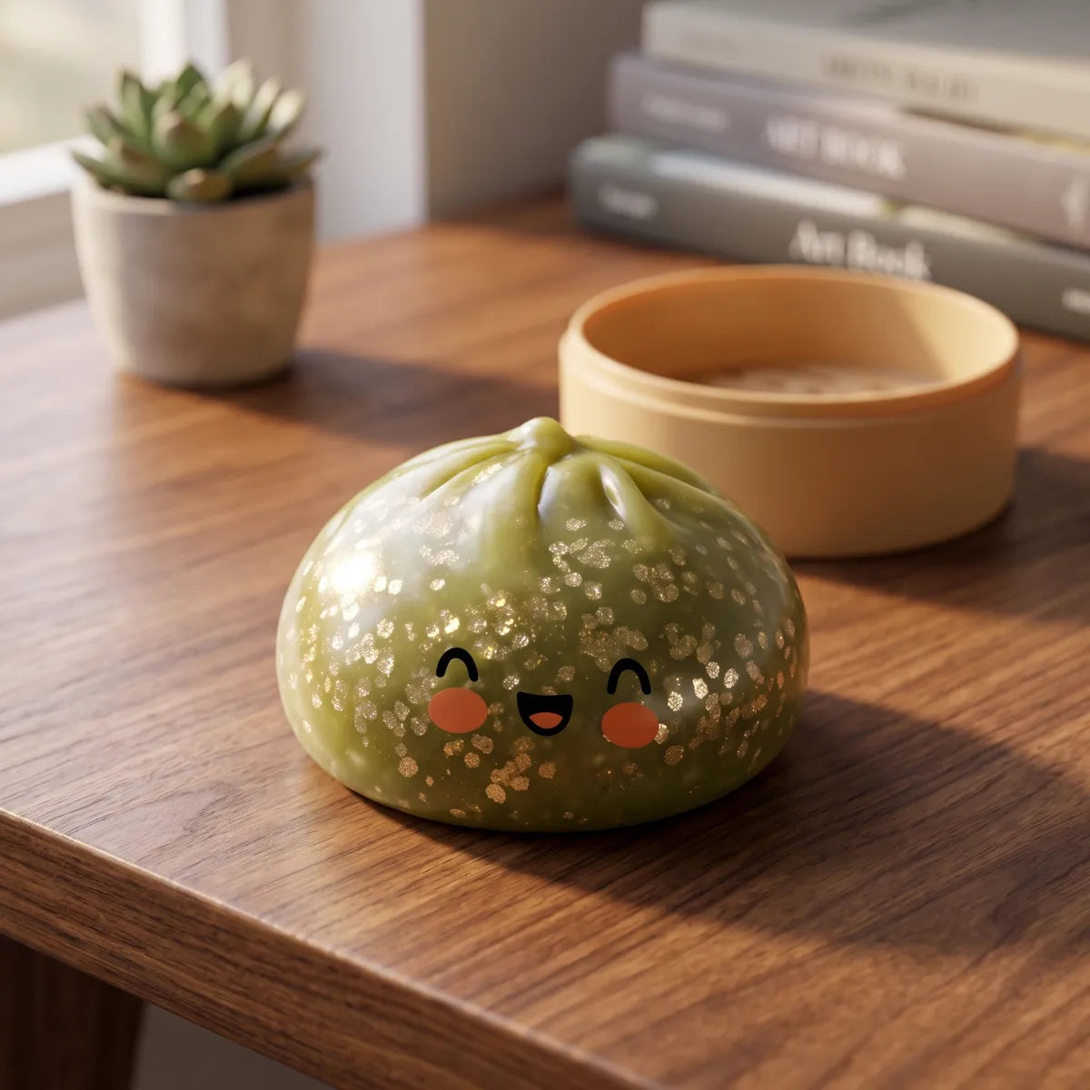 Emerald Dark Green Sparkle Dumpling Squishy — squishy dumpling toy