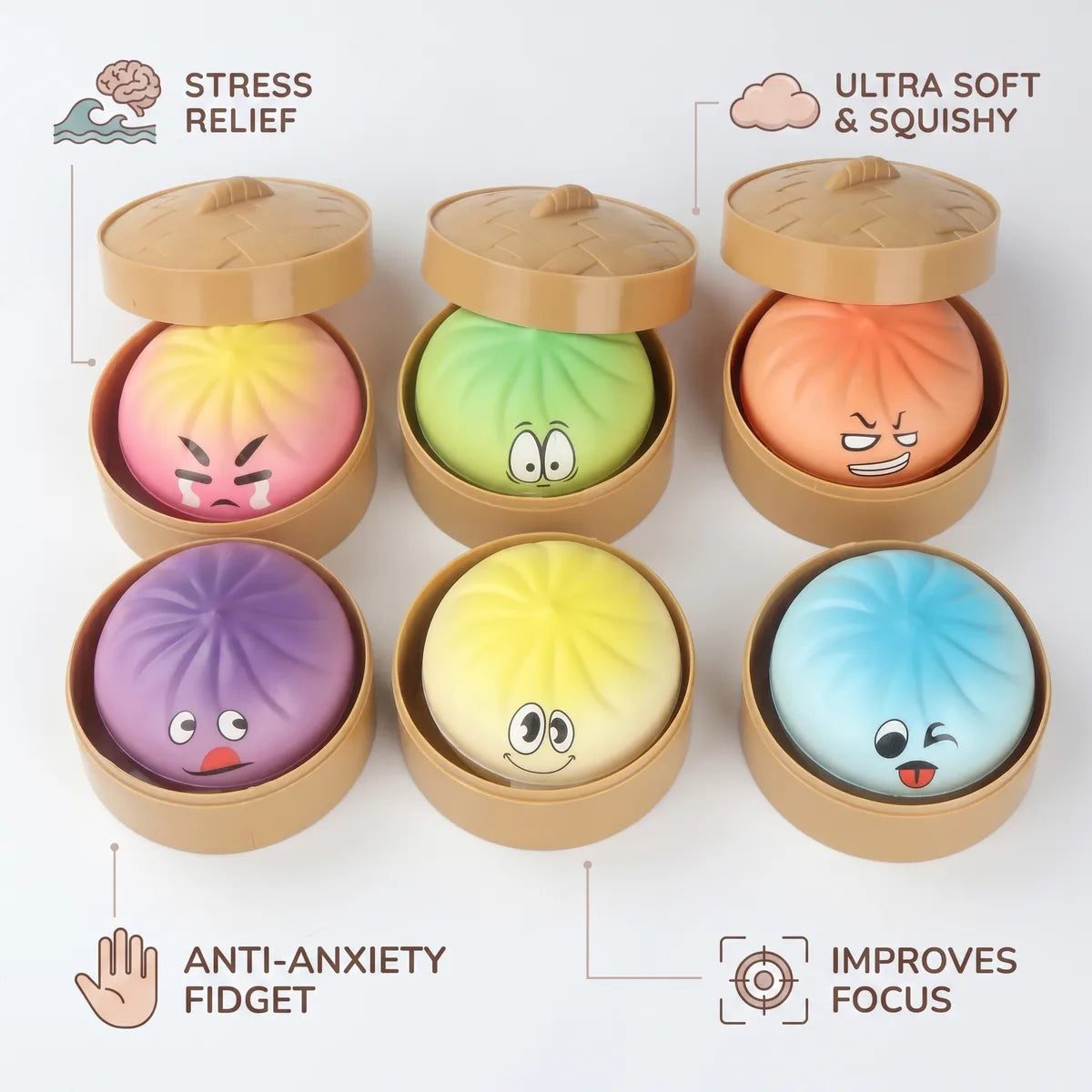 Pillowy Dumpling Squishy Mystery Bun Fidget Toy — squishy dumpling toy