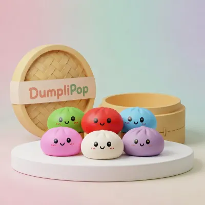 Plain Dumpling Squishy Set 6 Pieces — squishy dumpling toy