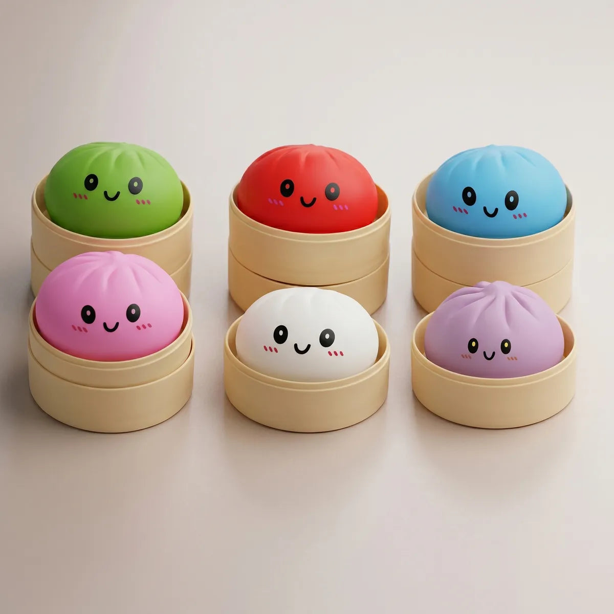 Plain Dumpling Squishy Set 6 Pieces — squishy dumpling toy