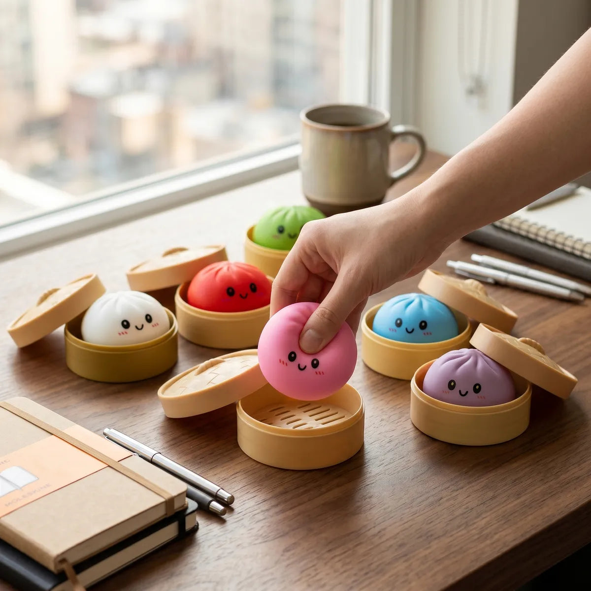 Plain Dumpling Squishy Set 6 Pieces — squishy dumpling toy