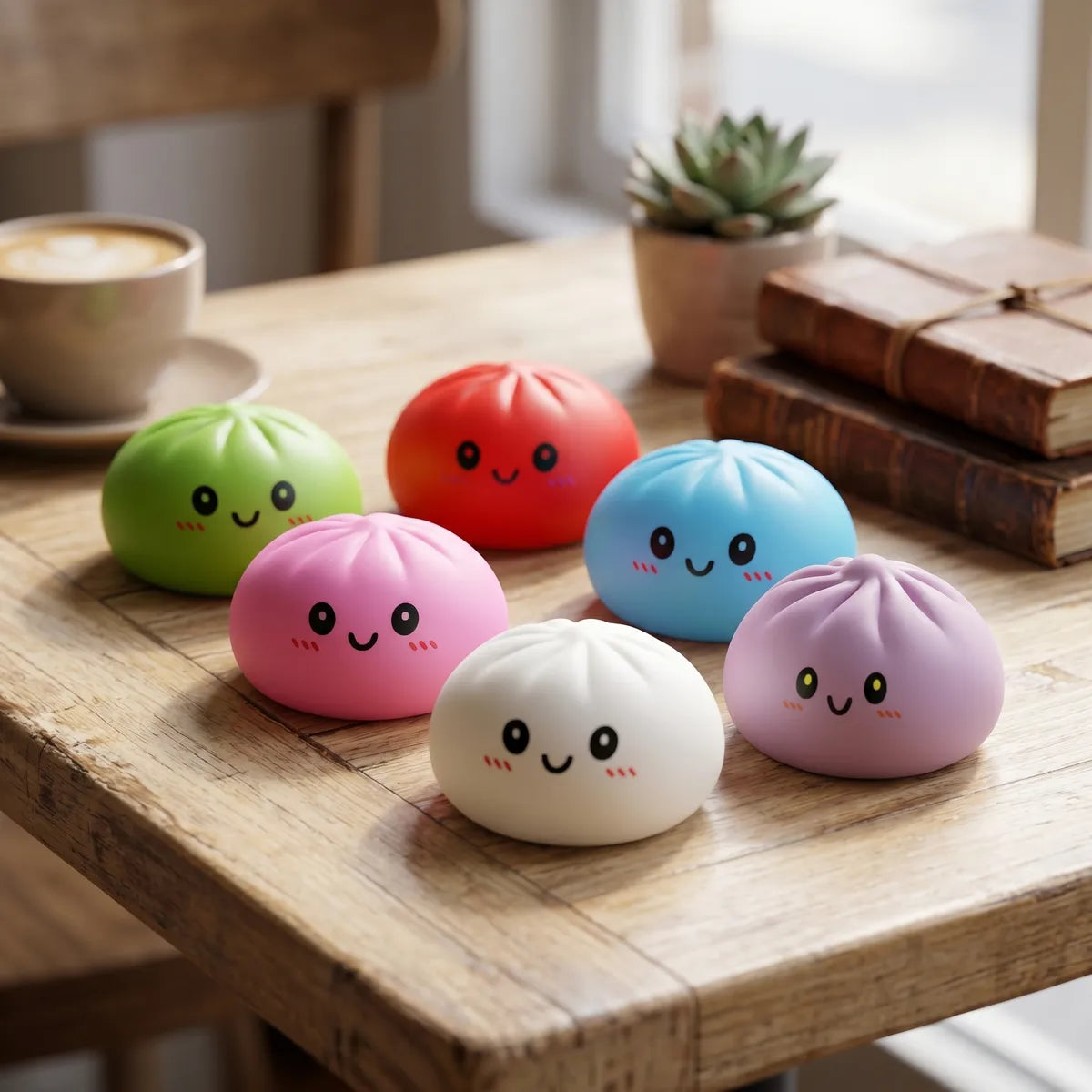 Plain Dumpling Squishy Set 6 Pieces — squishy dumpling toy