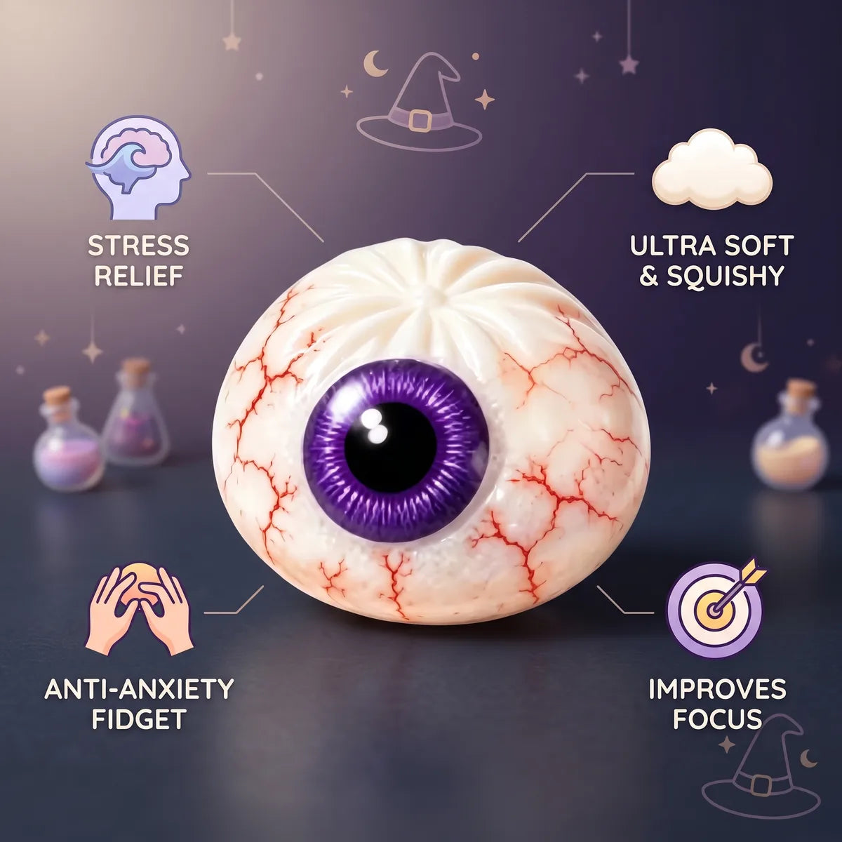 Creepy Eyeball Halloween Dumpling Squishy — squishy dumpling toy
