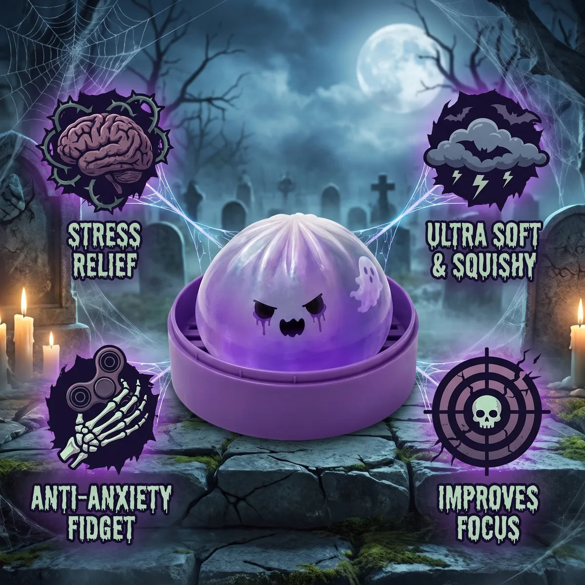 Boo Ghost Dumpling Squishy — squishy dumpling toy