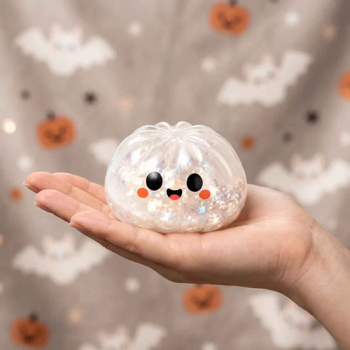 Glitter Ghost Halloween Dumpling Squishy — squishy dumpling toy