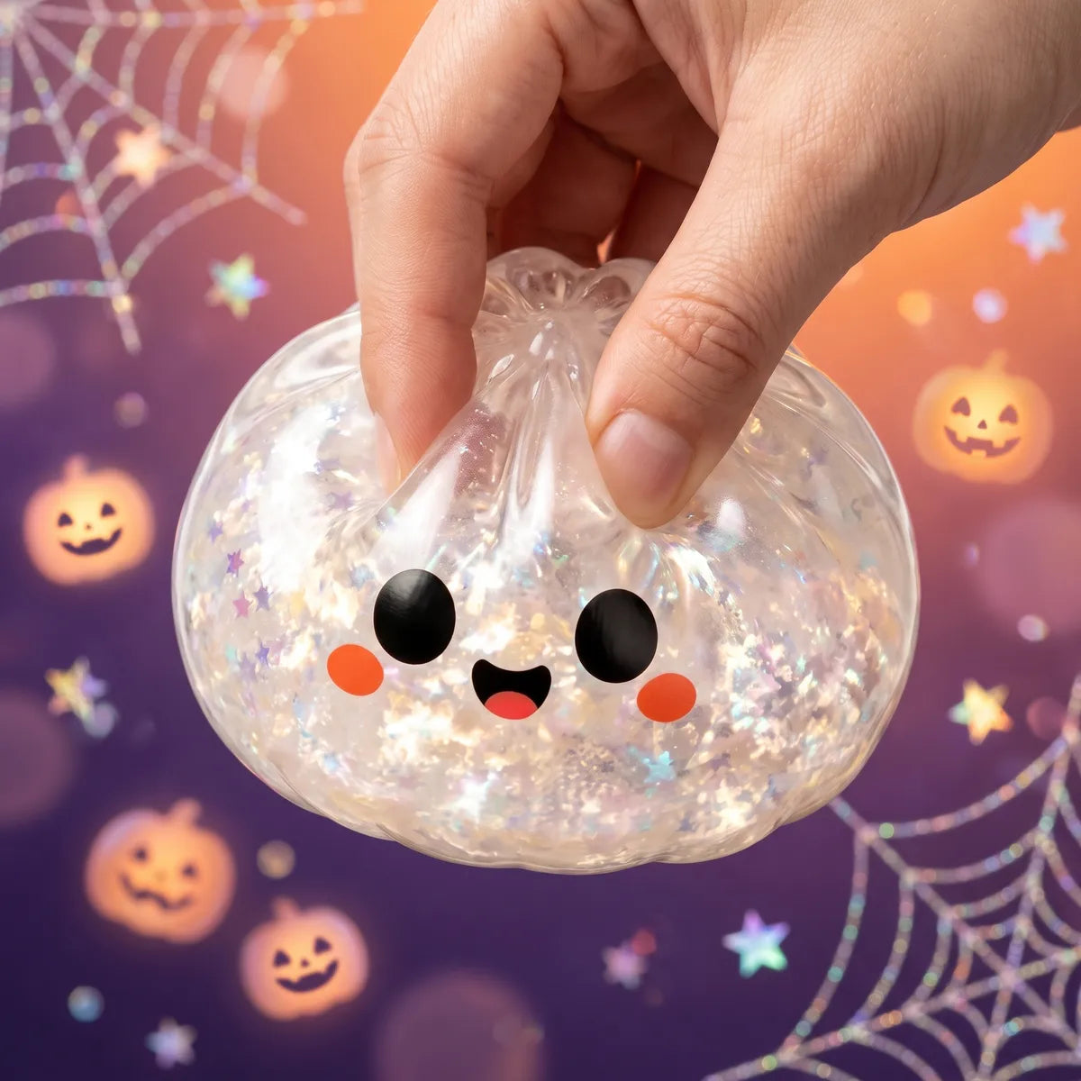 Glitter Ghost Halloween Dumpling Squishy — squishy dumpling toy