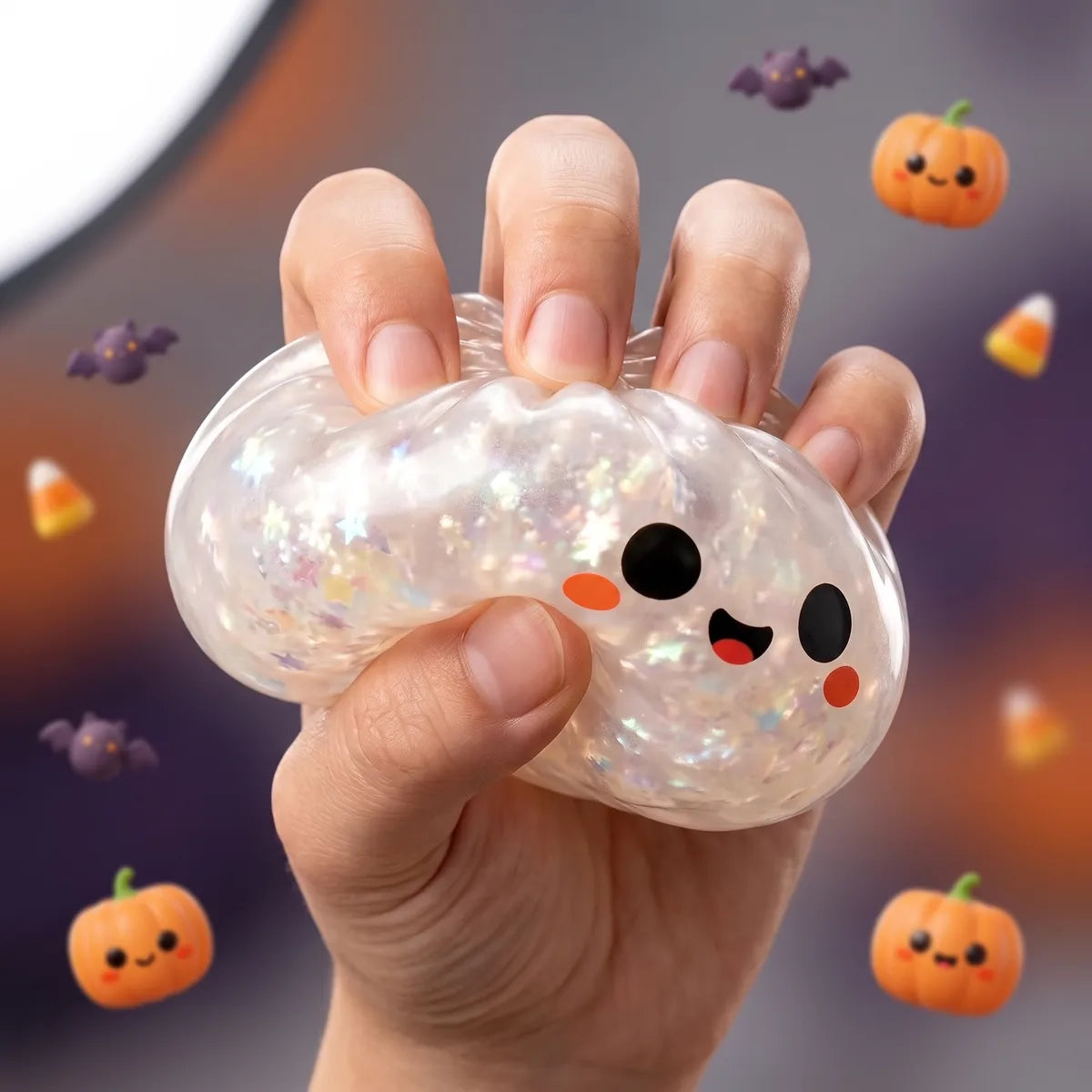 Glitter Ghost Halloween Dumpling Squishy — squishy dumpling toy