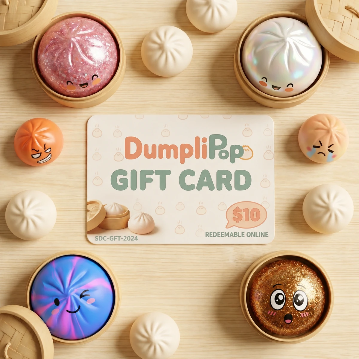 Gift Card — squishy dumpling toy