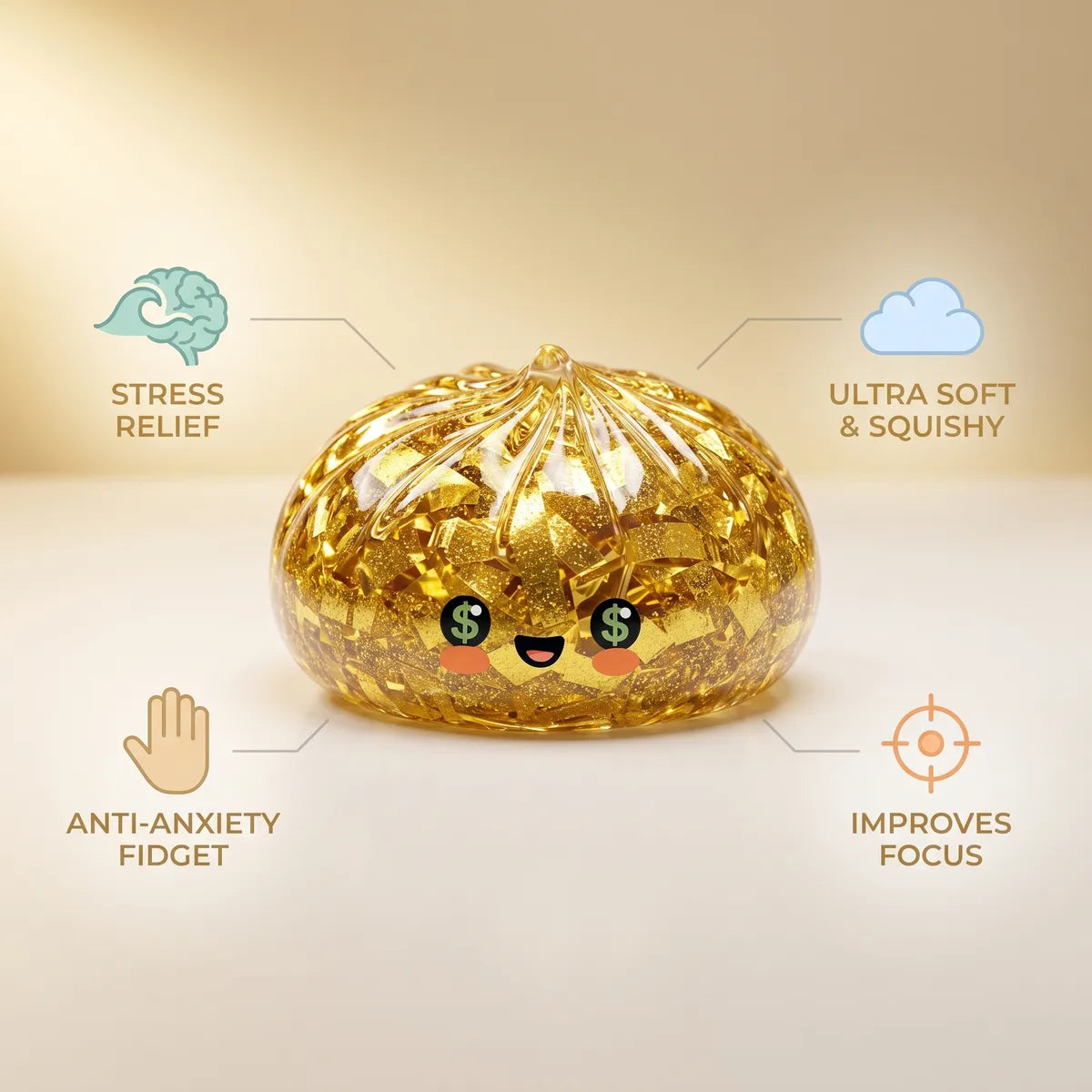 Ultra Rare Lucky Gold Dumpling Squishy — squishy dumpling toy