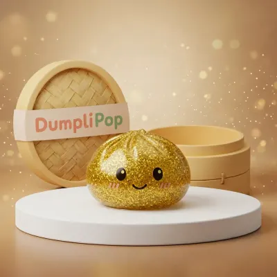 Luxe Gold Glitter Dumpling Squishy — squishy dumpling toy
