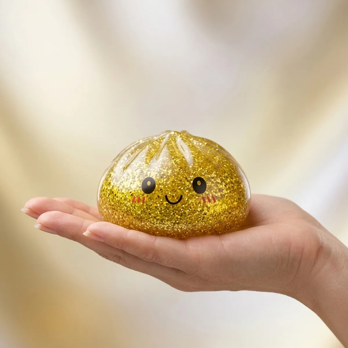 Luxe Gold Glitter Dumpling Squishy — squishy dumpling toy