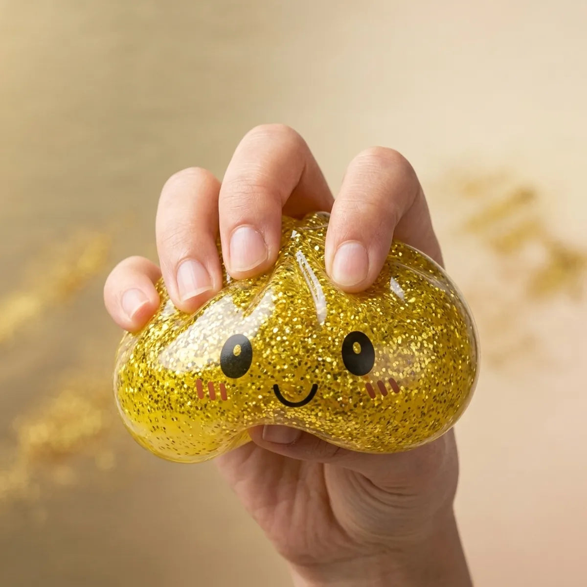 Luxe Gold Glitter Dumpling Squishy — squishy dumpling toy