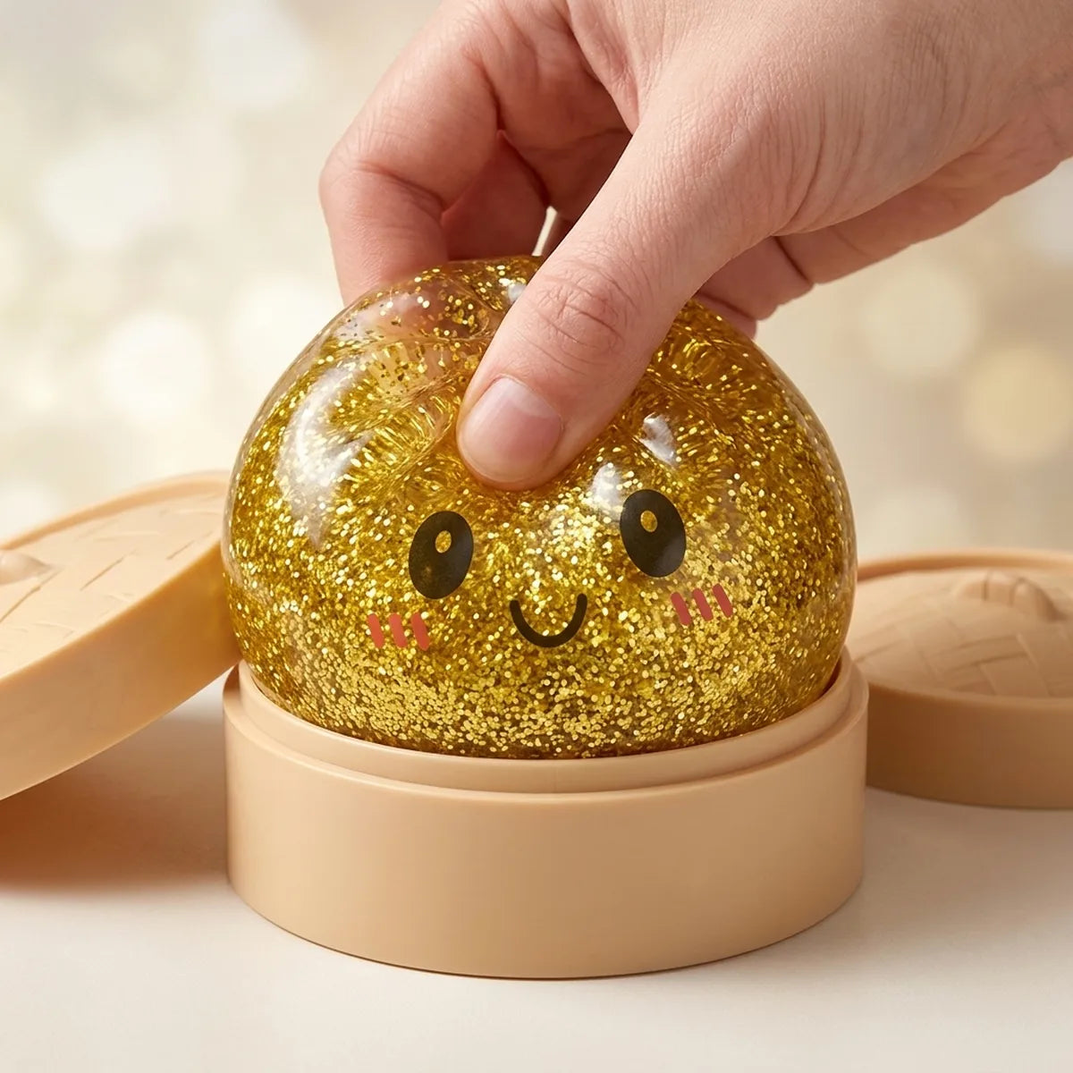 Luxe Gold Glitter Dumpling Squishy — squishy dumpling toy