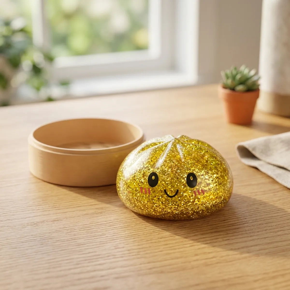 Luxe Gold Glitter Dumpling Squishy — squishy dumpling toy