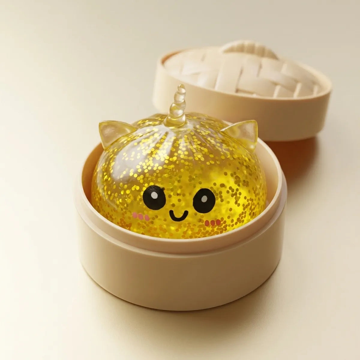 Wishful Gold Unicorn Glitter Dumpling Squishy — squishy dumpling toy