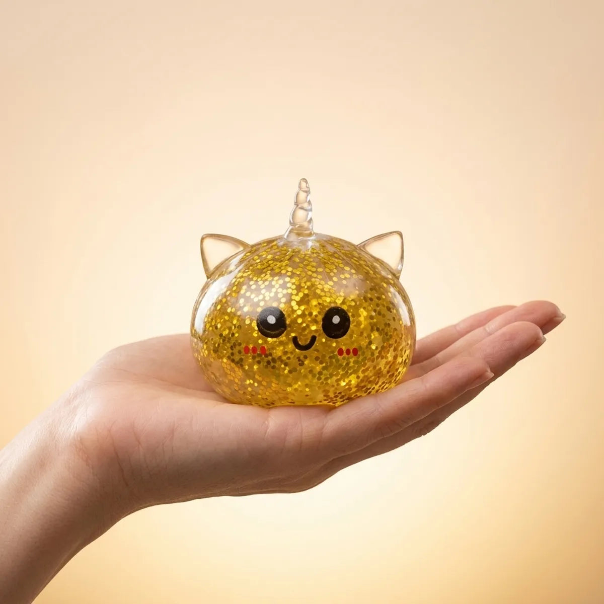 Wishful Gold Unicorn Glitter Dumpling Squishy — squishy dumpling toy
