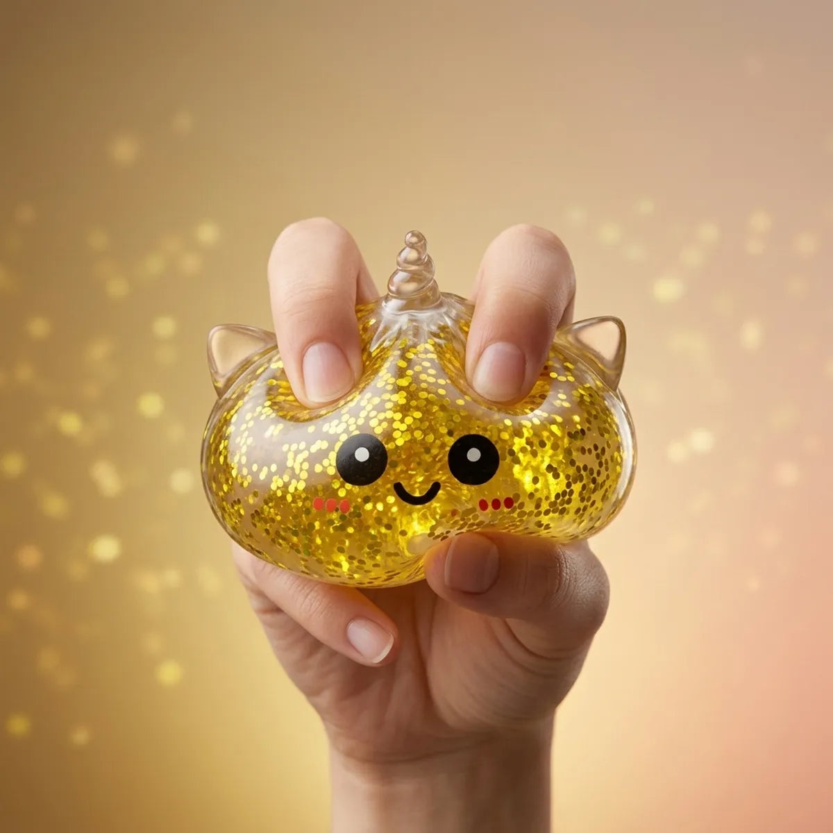 Wishful Gold Unicorn Glitter Dumpling Squishy — squishy dumpling toy