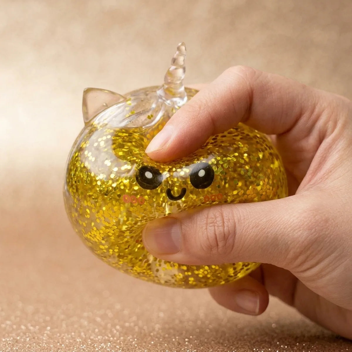 Wishful Gold Unicorn Glitter Dumpling Squishy — squishy dumpling toy