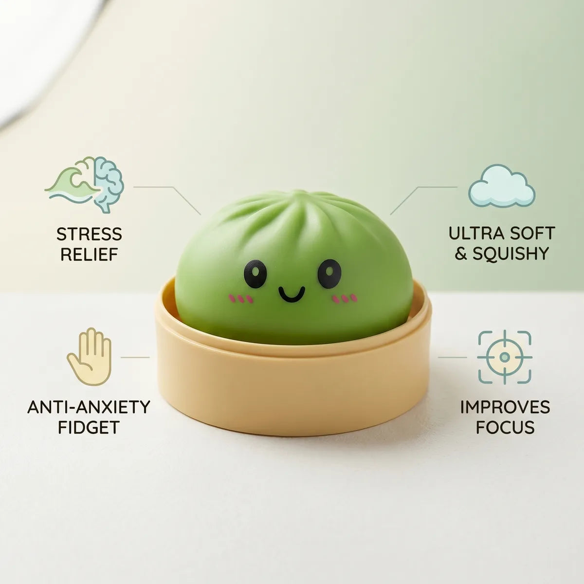 Matcha Green Dumpling Squishy — squishy dumpling toy