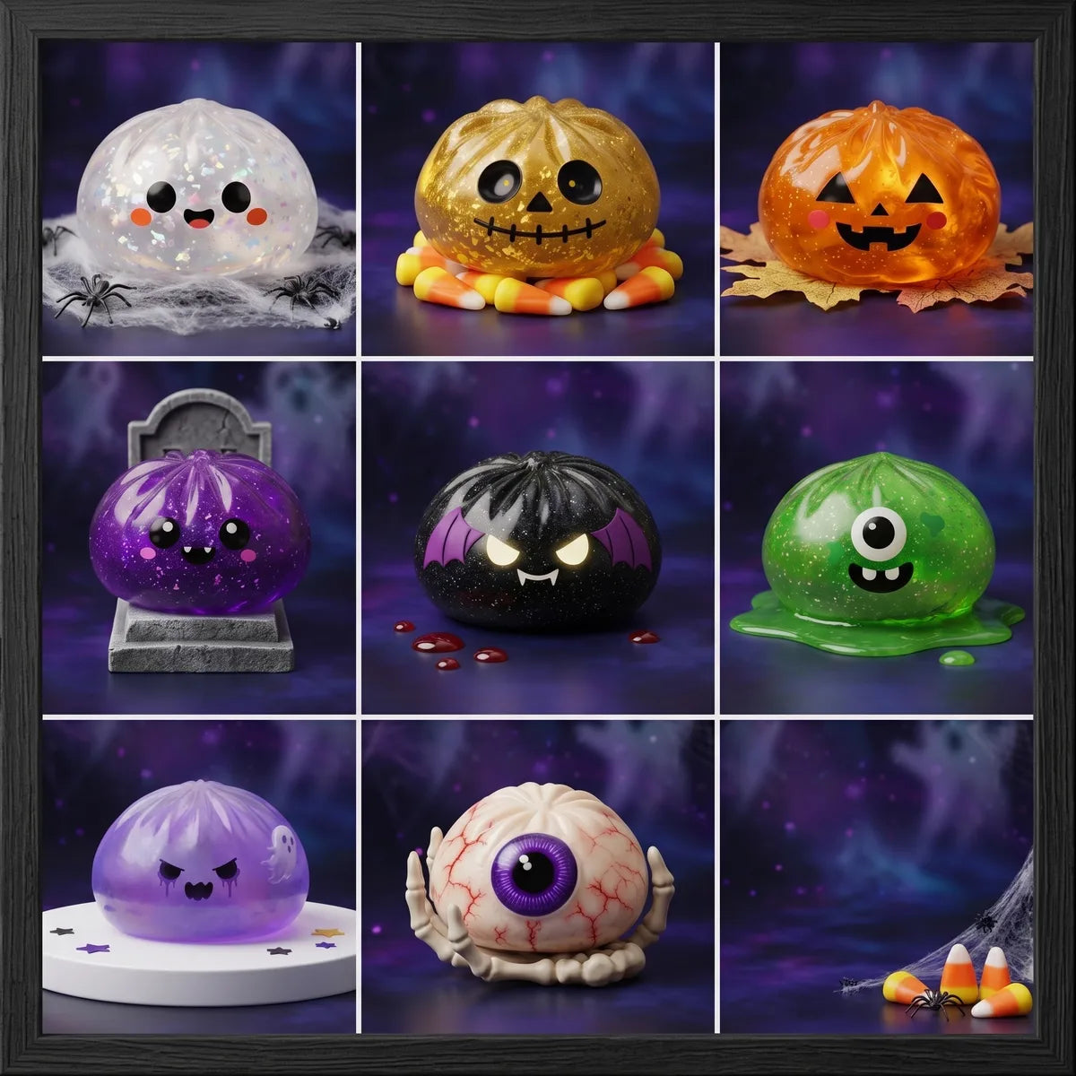 XXL Halloween Dumpling Squishy Set 8 Pieces — squishy dumpling toy