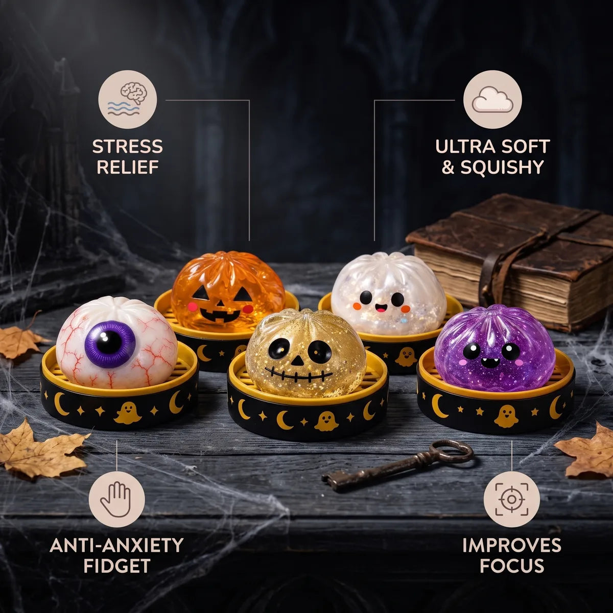 Haunted Halloween Dumpling Squishy Set — squishy dumpling toy