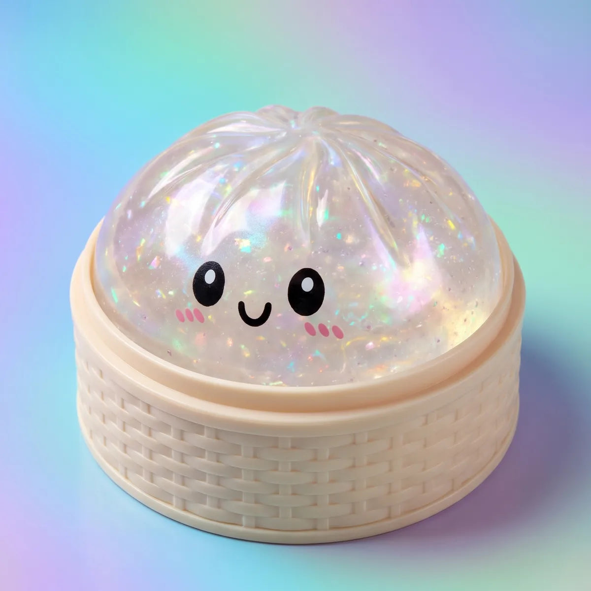 Iridescent Holographic Dumpling Squishy — squishy dumpling toy