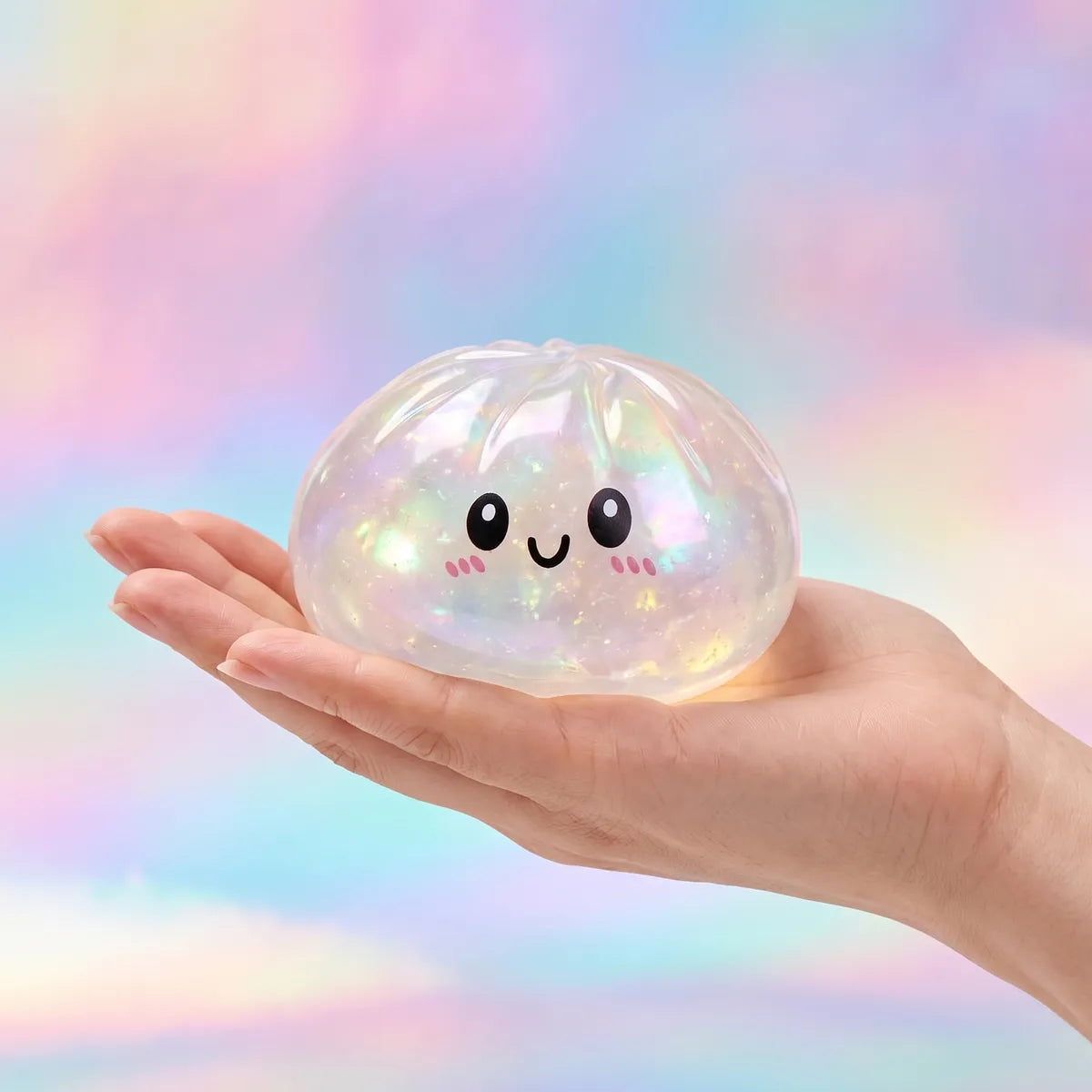 Iridescent Holographic Dumpling Squishy — squishy dumpling toy