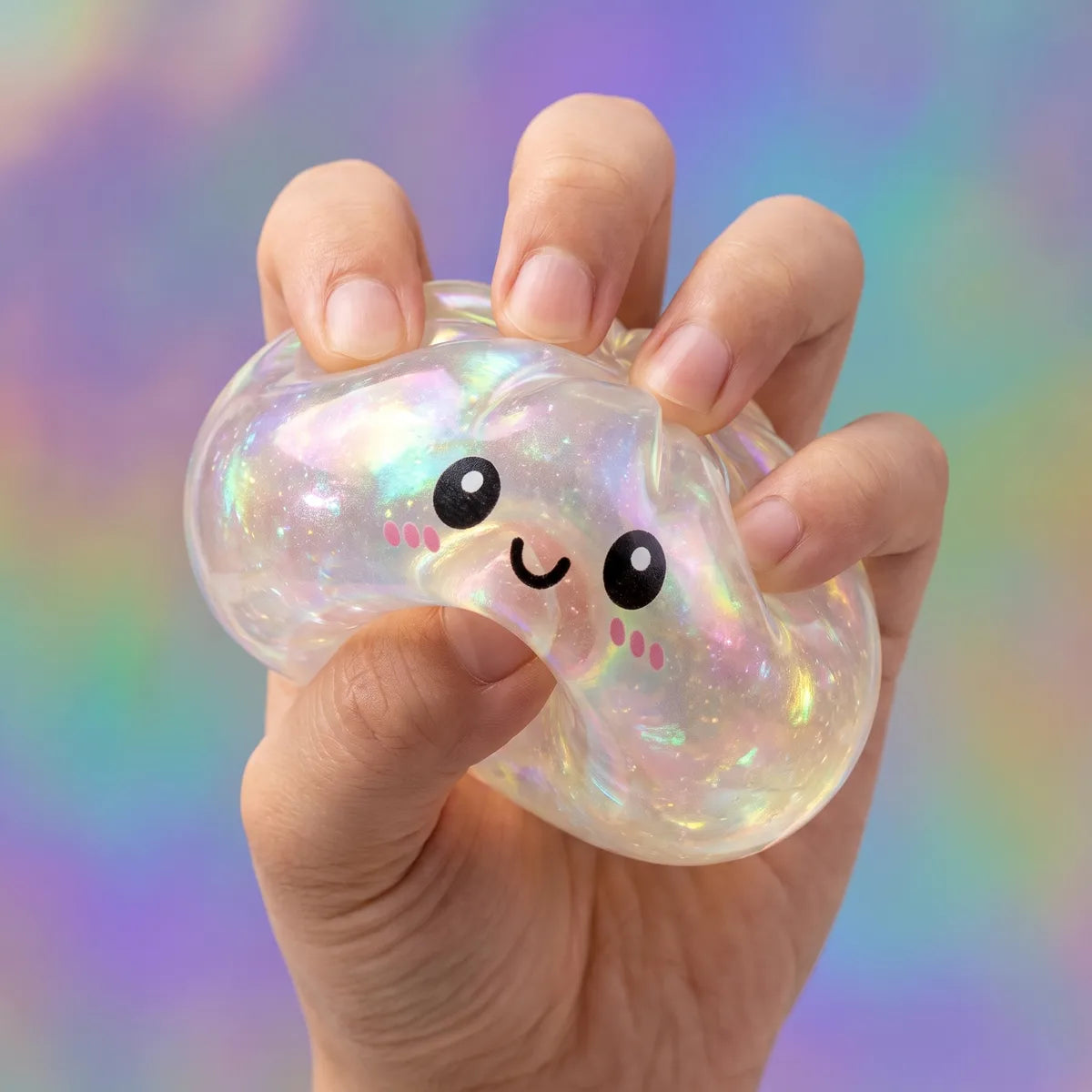 Iridescent Holographic Dumpling Squishy — squishy dumpling toy