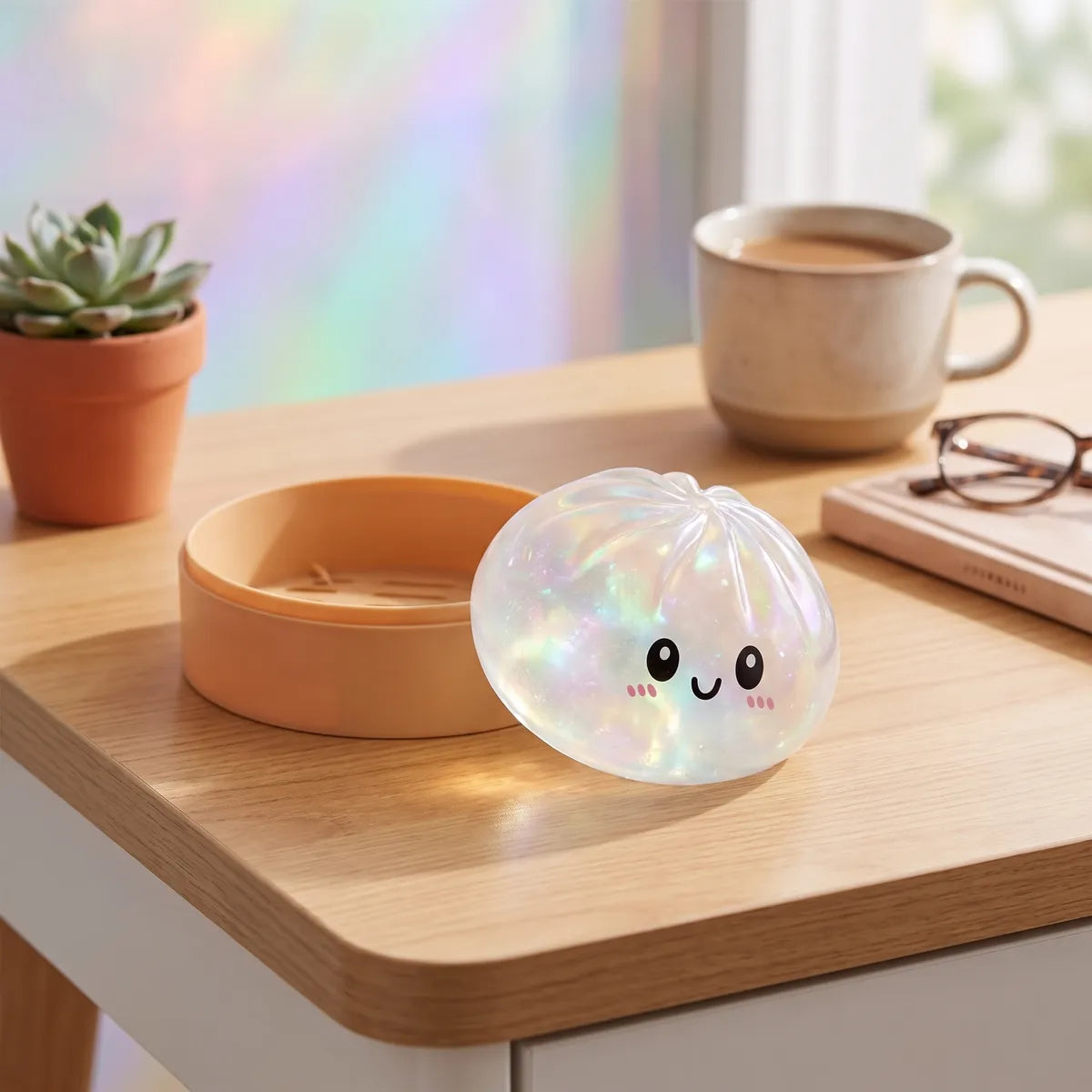 Iridescent Holographic Dumpling Squishy — squishy dumpling toy