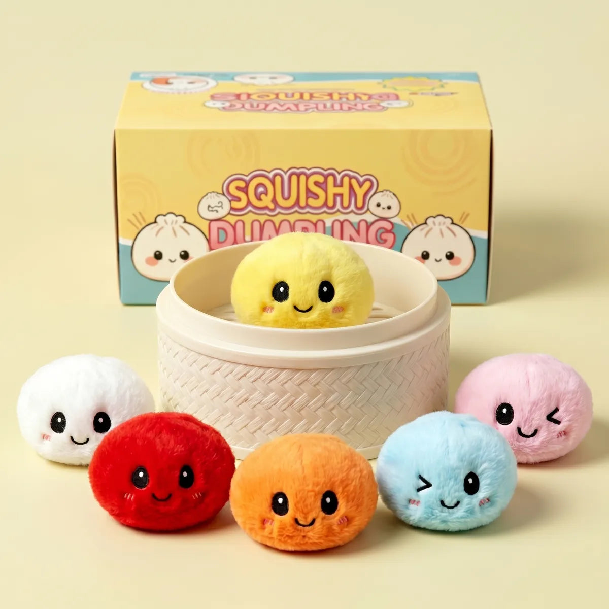Keychain Plush Dumpling Squishy 6 Pieces — squishy dumpling toy