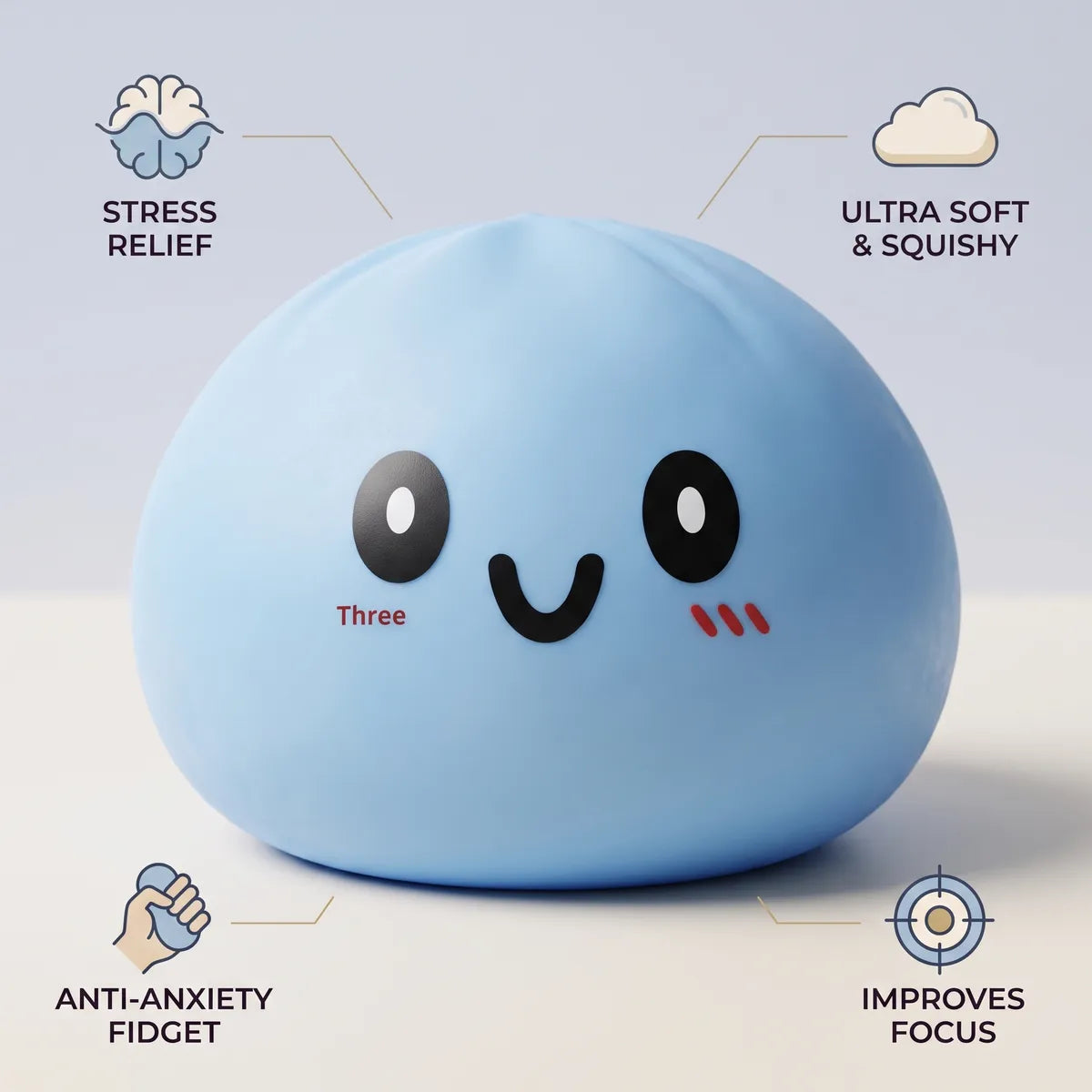 Jumbo Large Blue Dumpling Squishy — squishy dumpling toy